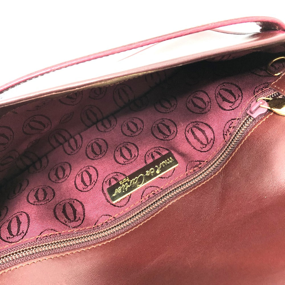 CARTIER クラッチバッグ マストライン カバン ポーチ クラッチバッグ レザー レディース ワインレッド