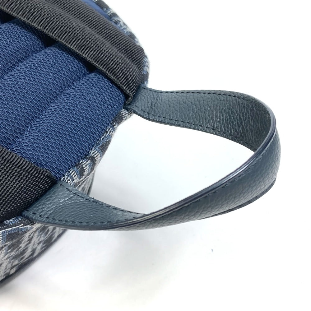 Dior Trotter Oblique Backpack, Canvas/Leather, Men's, Navy