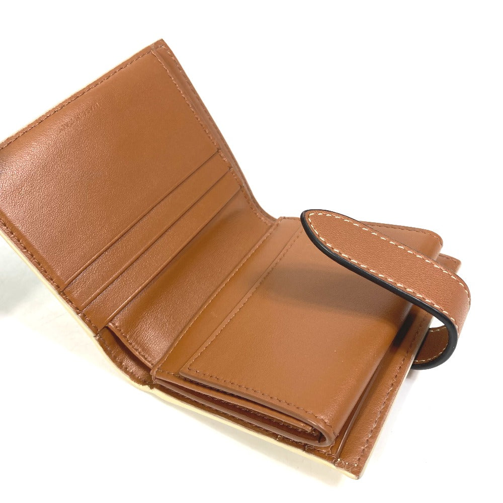 CELINE マカダム トリオンフ ウォレット 2つ折り財布 PVC/レザー レディース ホワイト/ブラウン