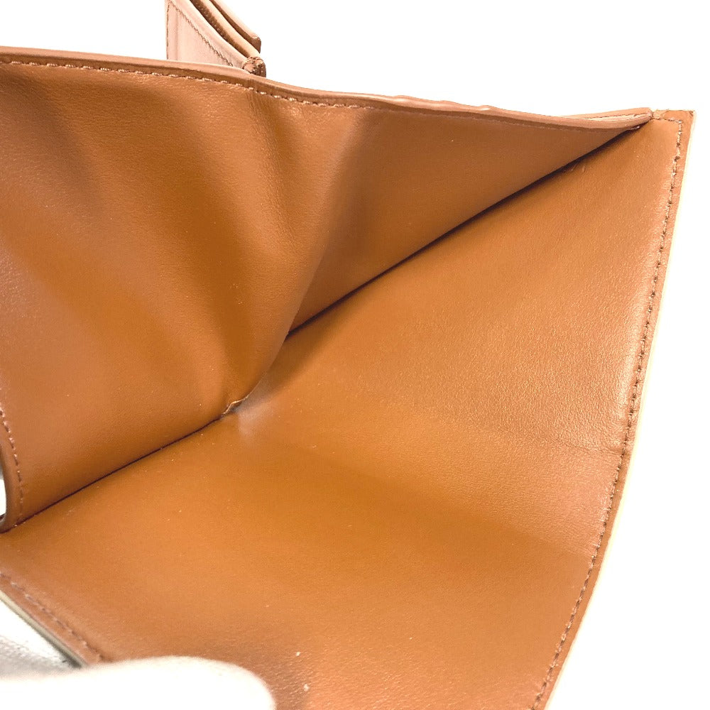 CELINE マカダム トリオンフ ウォレット 2つ折り財布 PVC/レザー レディース ホワイト/ブラウン