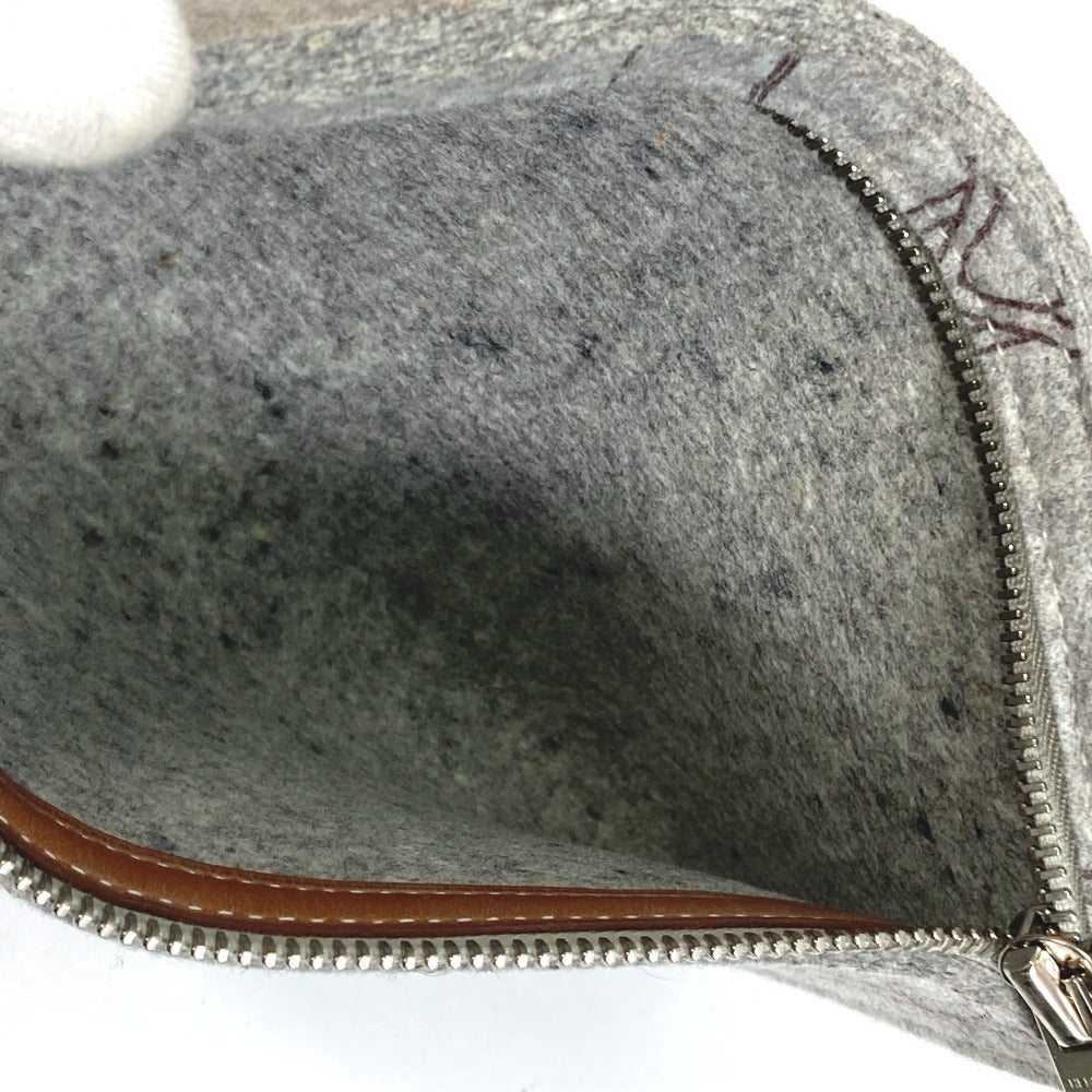 HERMES Karimi MM Felt Tote Bag, Gray, Women's