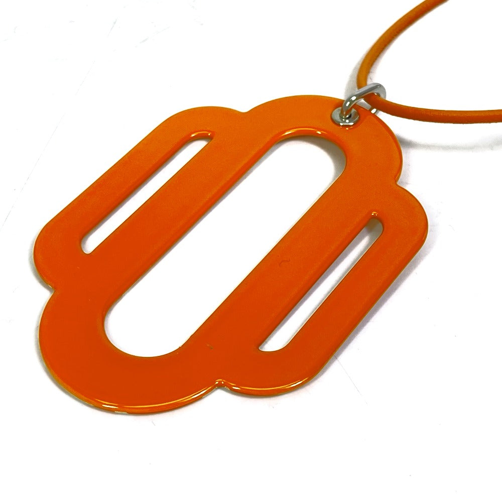 HERMES Plate Attourage Necklace, Metal, Women's, Orange