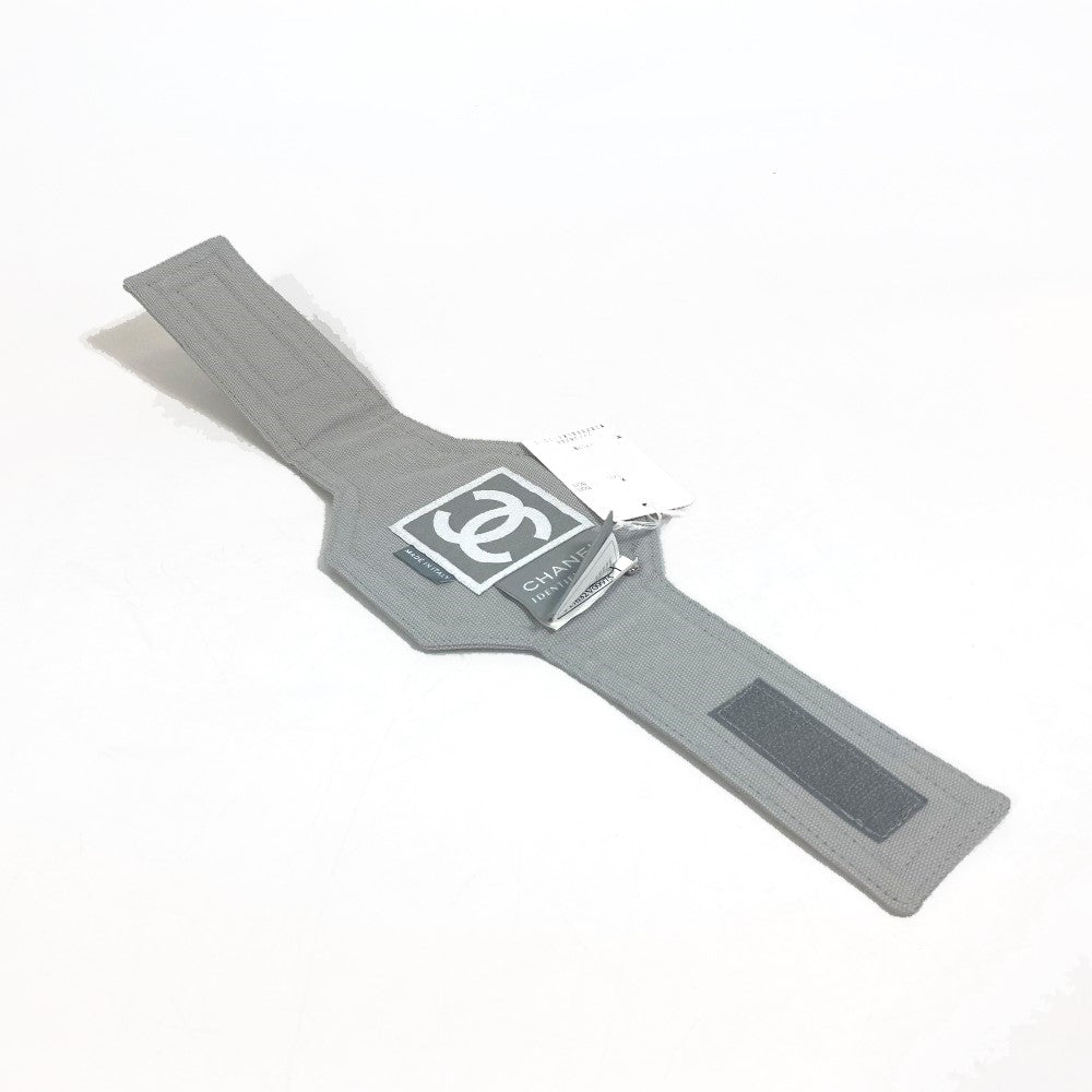 CHANEL Sport Line Coco Mark Armband 01P Wristband Cotton Unisex Gray