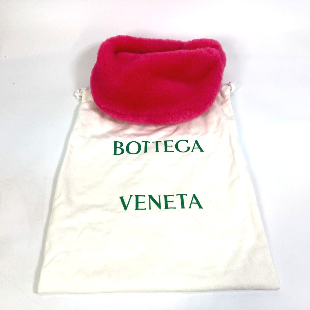 BOTTEGA VENETA ミニザジョディファー カバン ハンドバッグ フェイクファー レディース ピンク