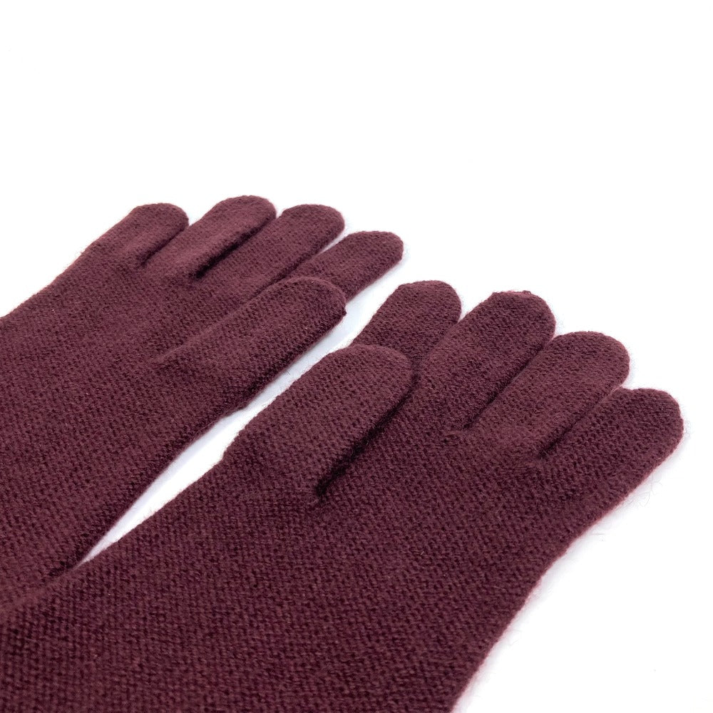 HERMES Apparel Cashmere Gloves for Women, Bordeaux