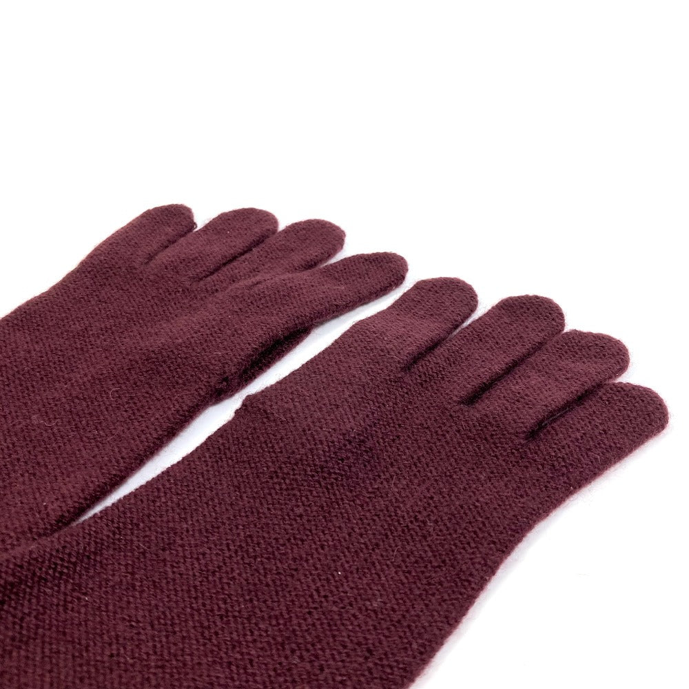 HERMES Apparel Cashmere Gloves for Women, Bordeaux