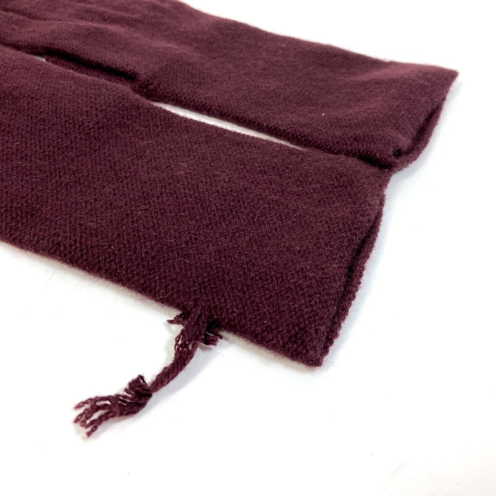 HERMES Apparel Cashmere Gloves for Women, Bordeaux
