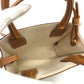 CELINE Logo Vertical Cabas Mini 2-Way Shoulder Bag in Canvas/Leather, Beige
