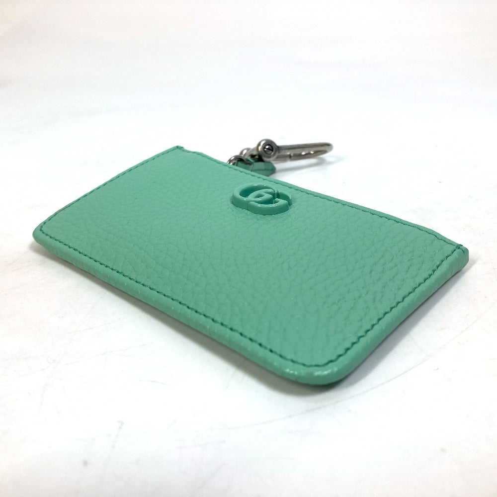 GUCCI 701070 GGマーモント カードケース コインケース レザー レディース グリーン系