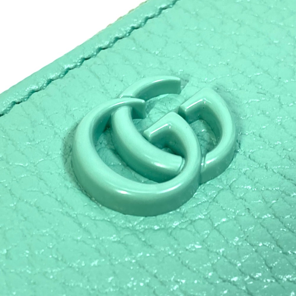 GUCCI 701070 GGマーモント カードケース コインケース レザー レディース グリーン系