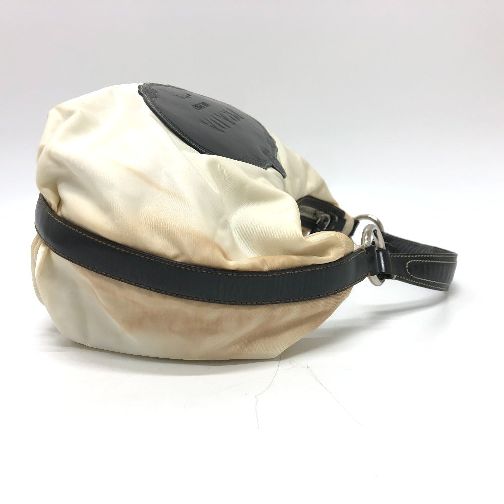 PRADA logo one-shoulder bag, handbag, shoulder bag, nylon, women's, white