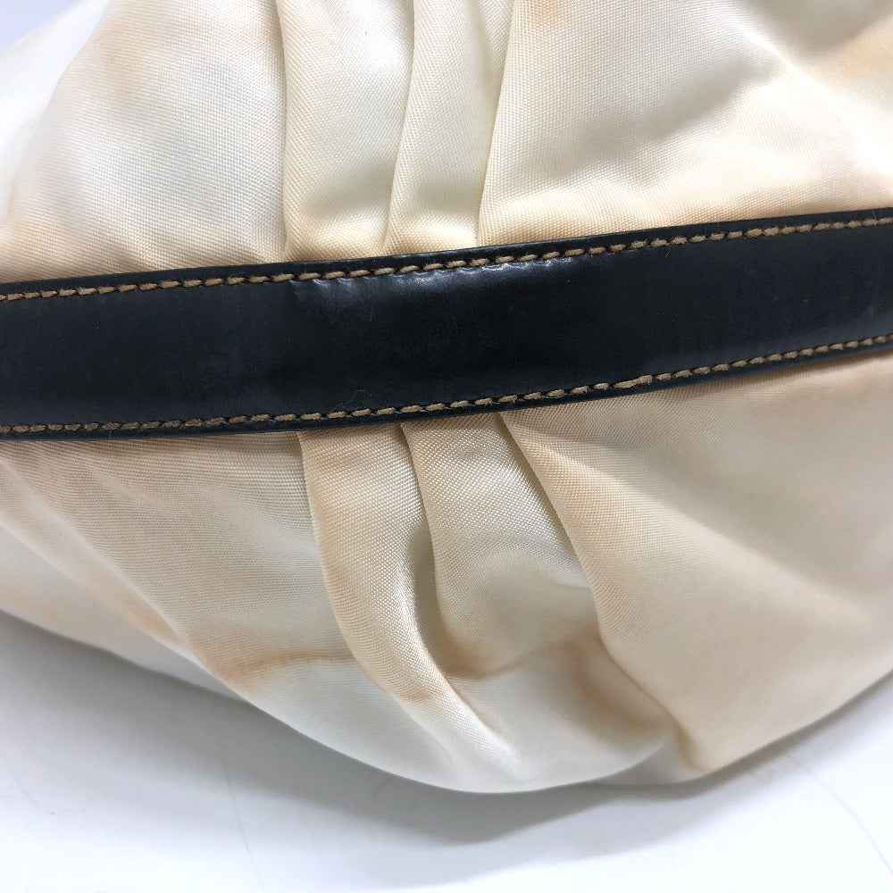 PRADA logo one-shoulder bag, handbag, shoulder bag, nylon, women's, white