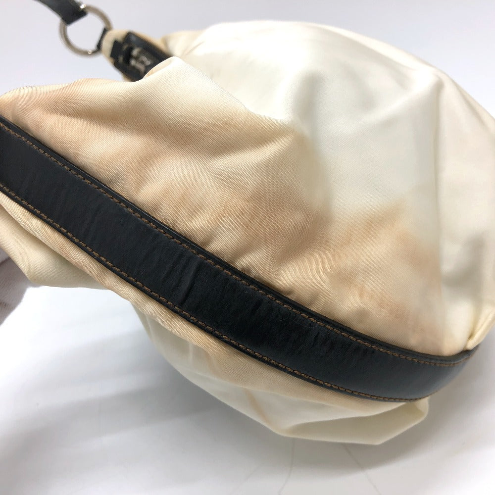 PRADA logo one-shoulder bag, handbag, shoulder bag, nylon, women's, white