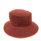 HERMES Men's Linen Hat in Bordeaux