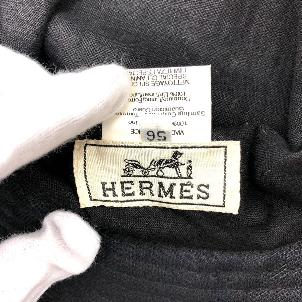 HERMES Men's Linen Hat in Bordeaux