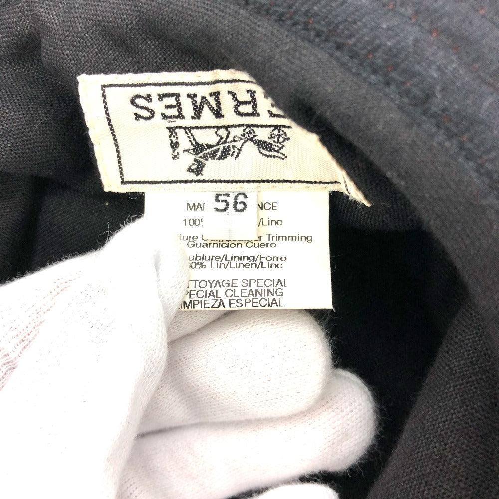 HERMES Men's Linen Hat in Bordeaux