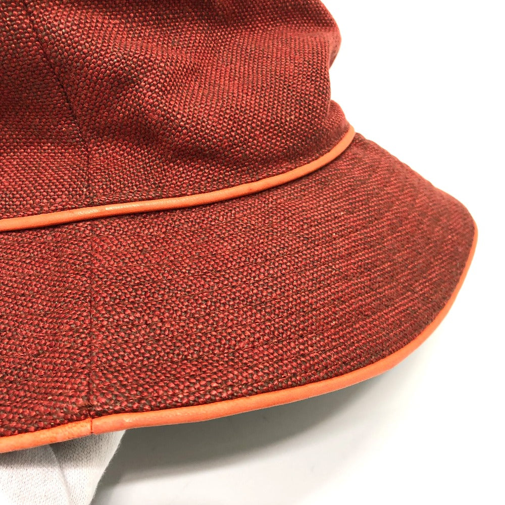HERMES Men's Linen Hat in Bordeaux
