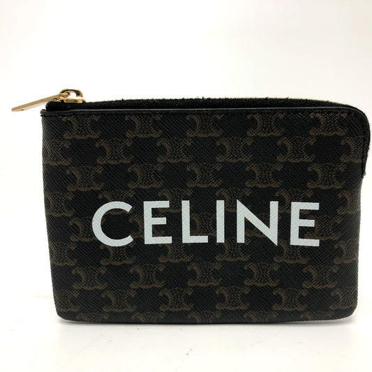 CELINE 10C662CA2 トリオンフ 小物入れ 小銭入れ コインケース PVC/レザー ユニセックス ブラウン