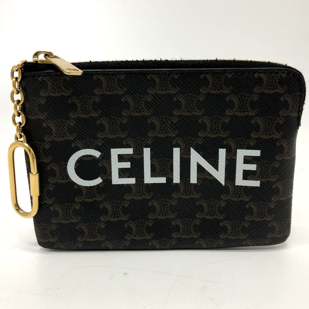 CELINE 10C662CA2 トリオンフ 小物入れ 小銭入れ コインケース PVC/レザー ユニセックス ブラウン