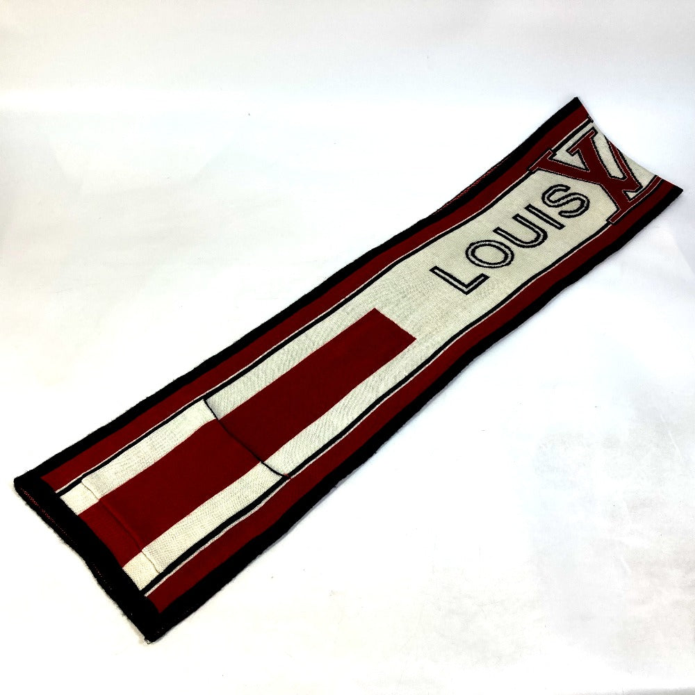 LOUIS VUITTON ロゴ マフラー ウール メンズ レッド