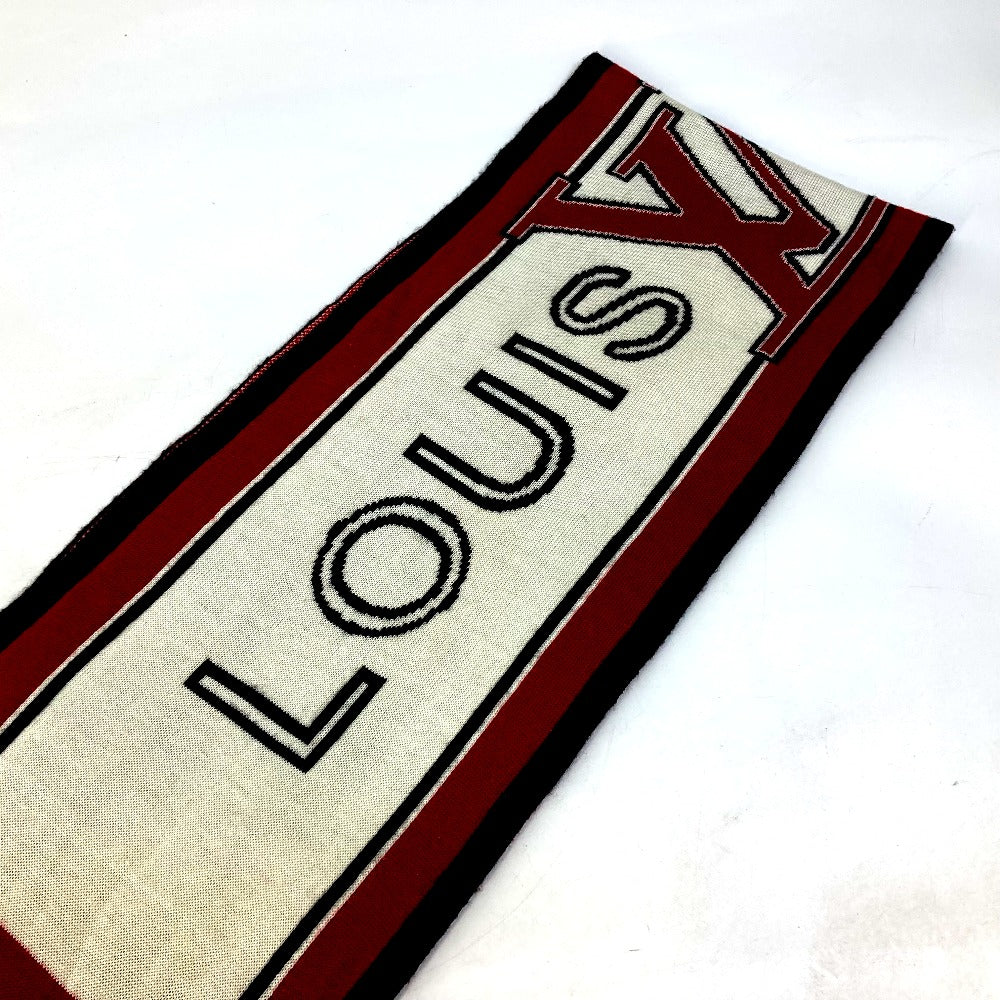 LOUIS VUITTON ロゴ マフラー ウール メンズ レッド