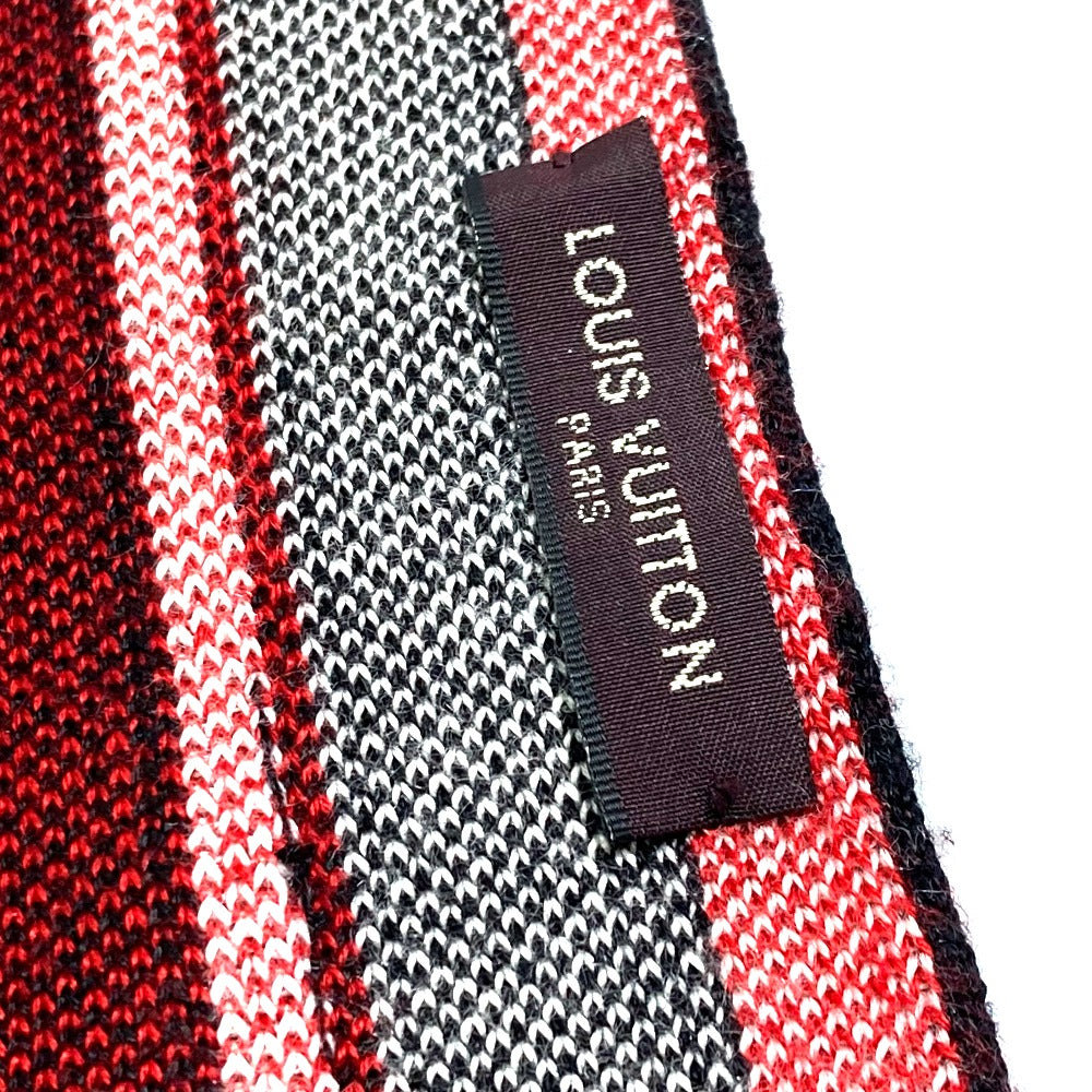 LOUIS VUITTON ロゴ マフラー ウール メンズ レッド