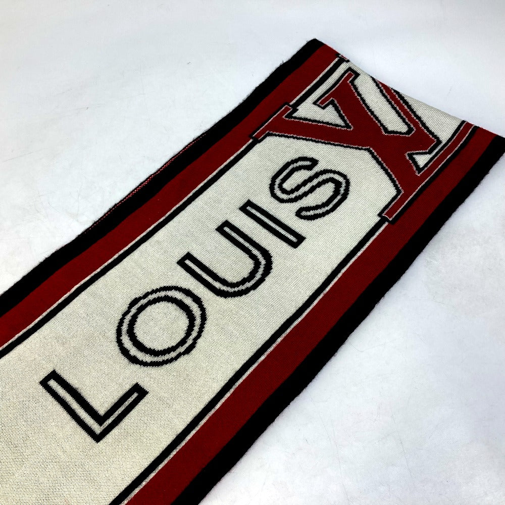 LOUIS VUITTON ロゴ マフラー ウール メンズ レッド