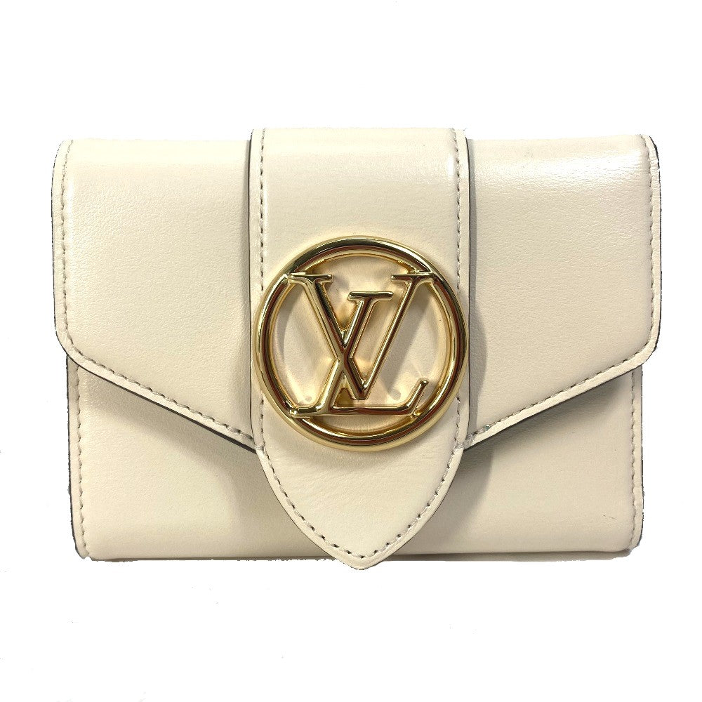 LOUIS VUITTON M69176 ポルトフォイユ・LVポンヌフ コンパクト 3つ折り財布 レザー レディース クレーム ホワイト