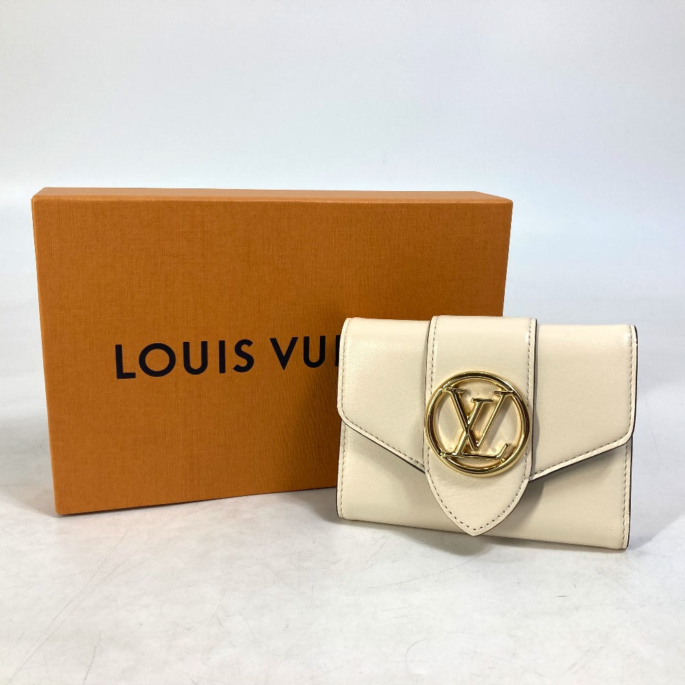 LOUIS VUITTON M69176 ポルトフォイユ・LVポンヌフ コンパクト 3つ折り財布 レザー レディース クレーム ホワイト