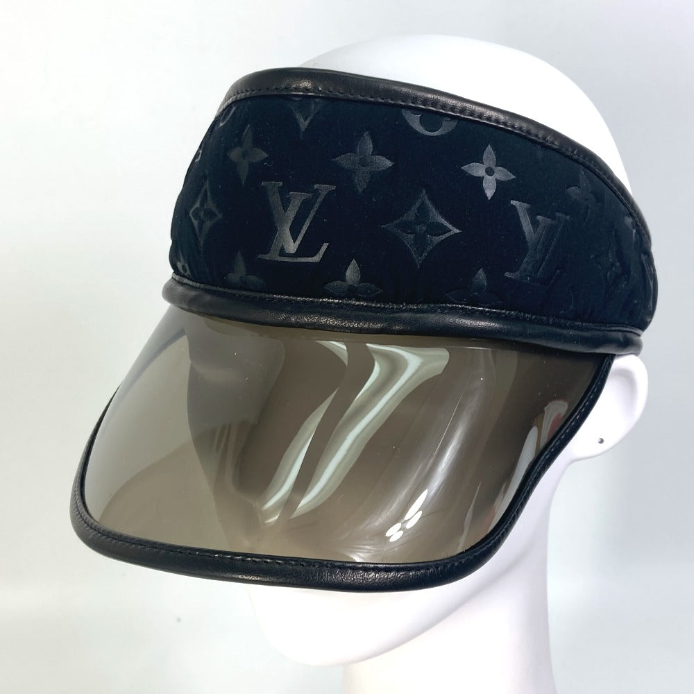 LOUIS VUITTON モノグラム 帽子 サンバイザー ナイロン レディース ブラック