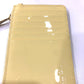 Dior Cannage Card Case, Business Card Holder, Patent Leather Coin Case, Enamel, Women's, Beige