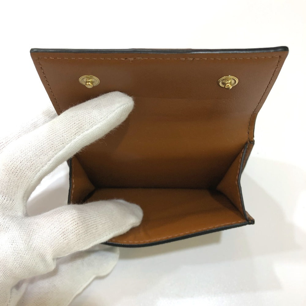 CELINE トリオンフ スモール トリフォールド コンパクトウォレット 3つ折り財布 PVC/レザー レディース ブラウン