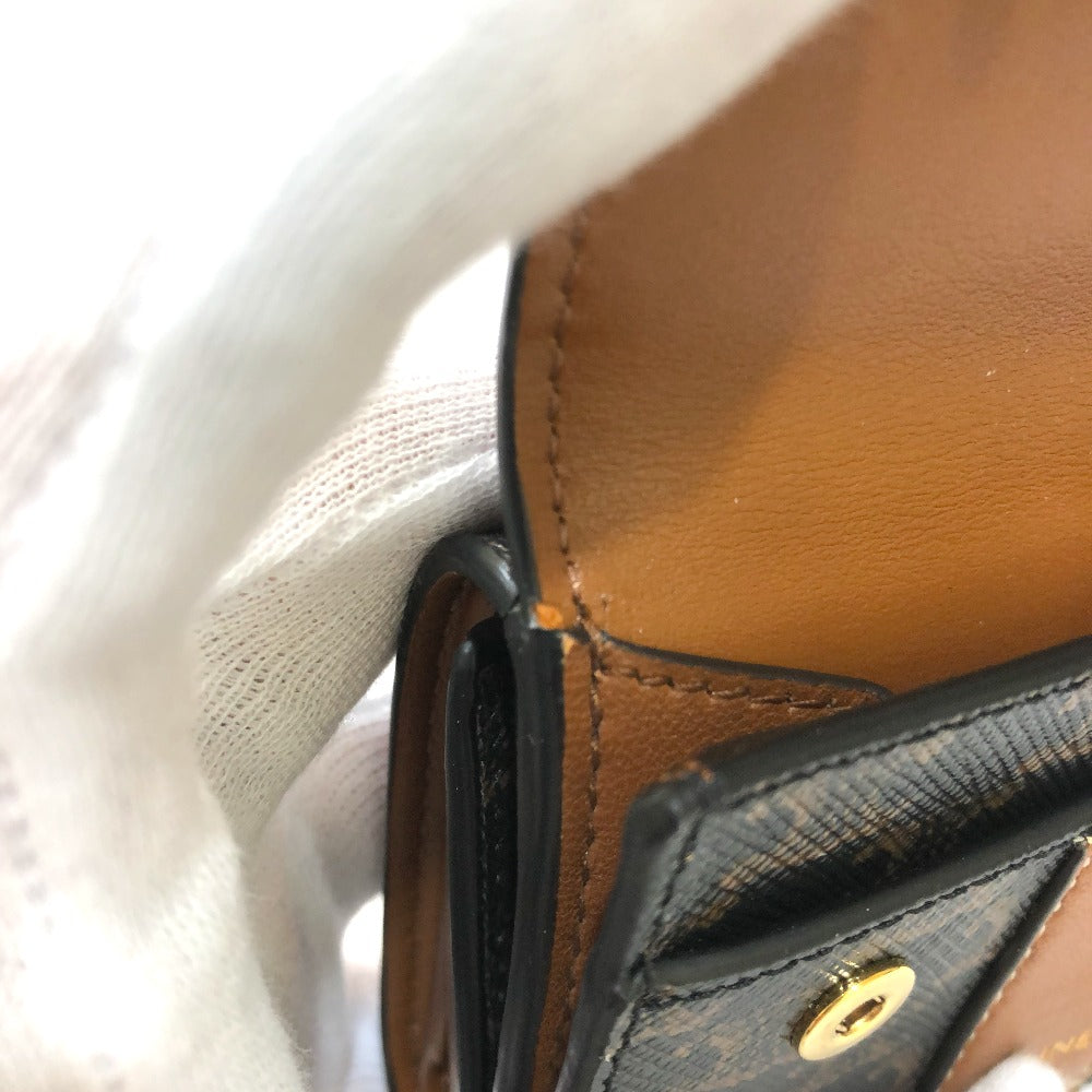 CELINE トリオンフ スモール トリフォールド コンパクトウォレット 3つ折り財布 PVC/レザー レディース ブラウン