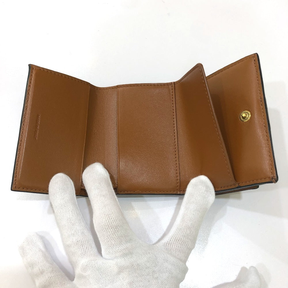CELINE トリオンフ スモール トリフォールド コンパクトウォレット 3つ折り財布 PVC/レザー レディース ブラウン