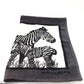 HERMES Zebra Print Towel Blanket, Cotton, Unisex, Black
