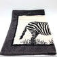 HERMES Zebra Print Towel Blanket, Cotton, Unisex, Black