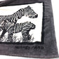 HERMES Zebra Print Towel Blanket, Cotton, Unisex, Black