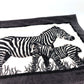 HERMES Zebra Print Towel Blanket, Cotton, Unisex, Black