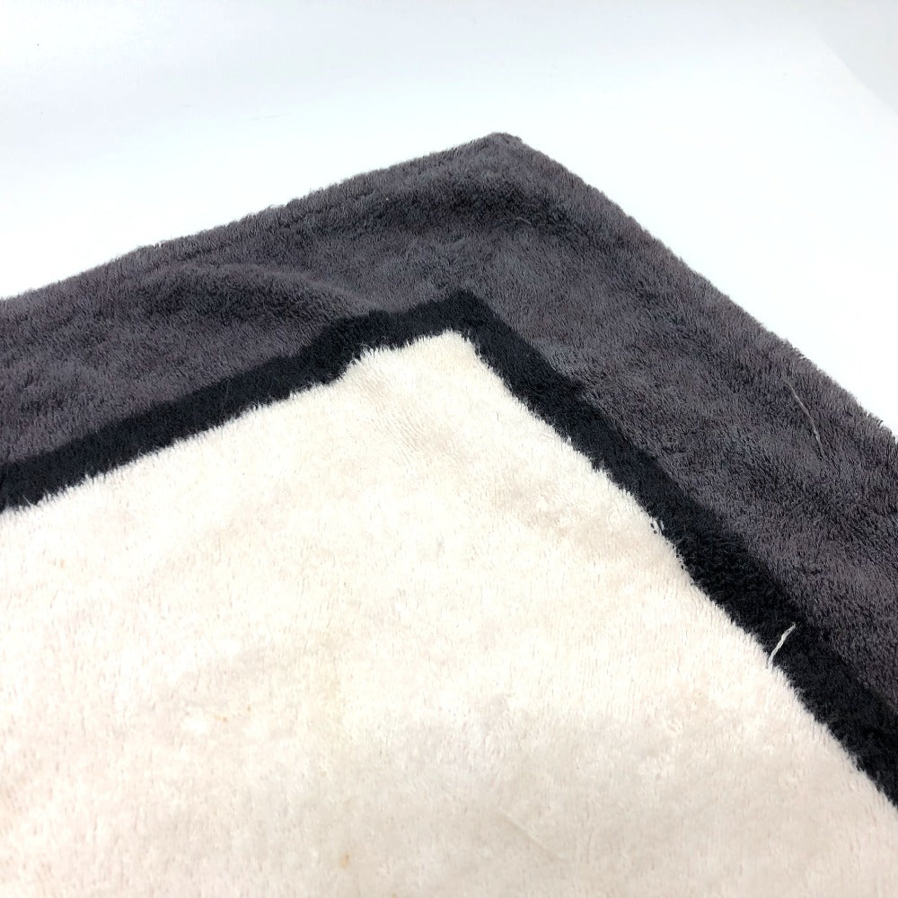 HERMES Zebra Print Towel Blanket, Cotton, Unisex, Black