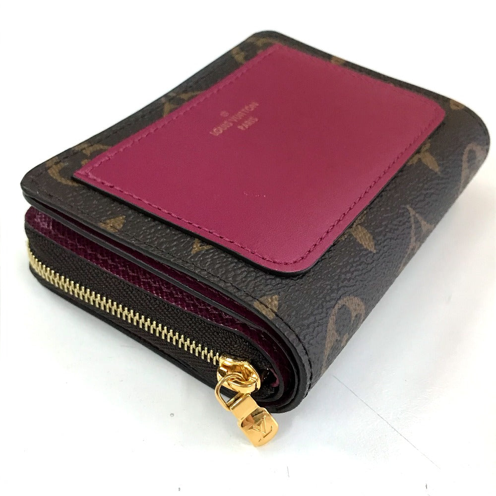 LOUIS VUITTON M82377 モノグラム ポルトフォイユ ルー 2つ折り財布 モノグラムキャンバス レディース フーシャ ブラウン