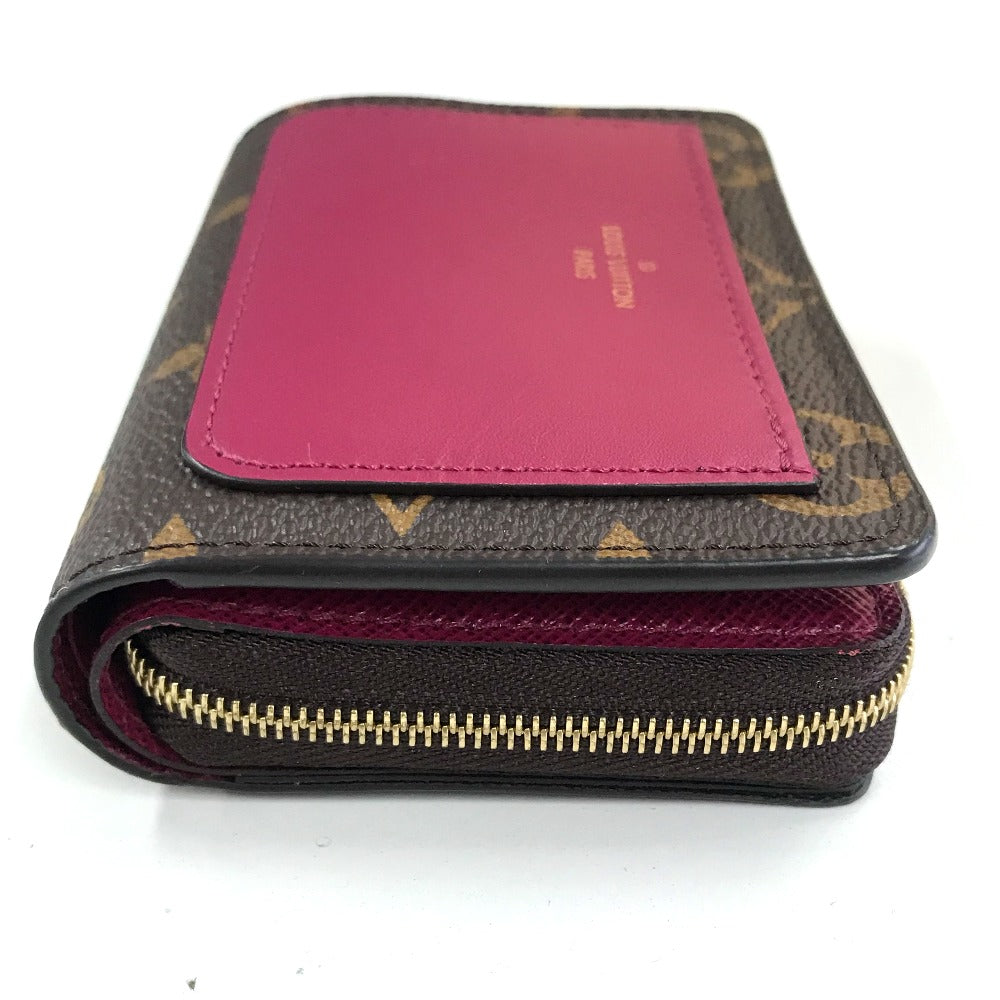 LOUIS VUITTON M82377 モノグラム ポルトフォイユ ルー 2つ折り財布 モノグラムキャンバス レディース フーシャ ブラウン