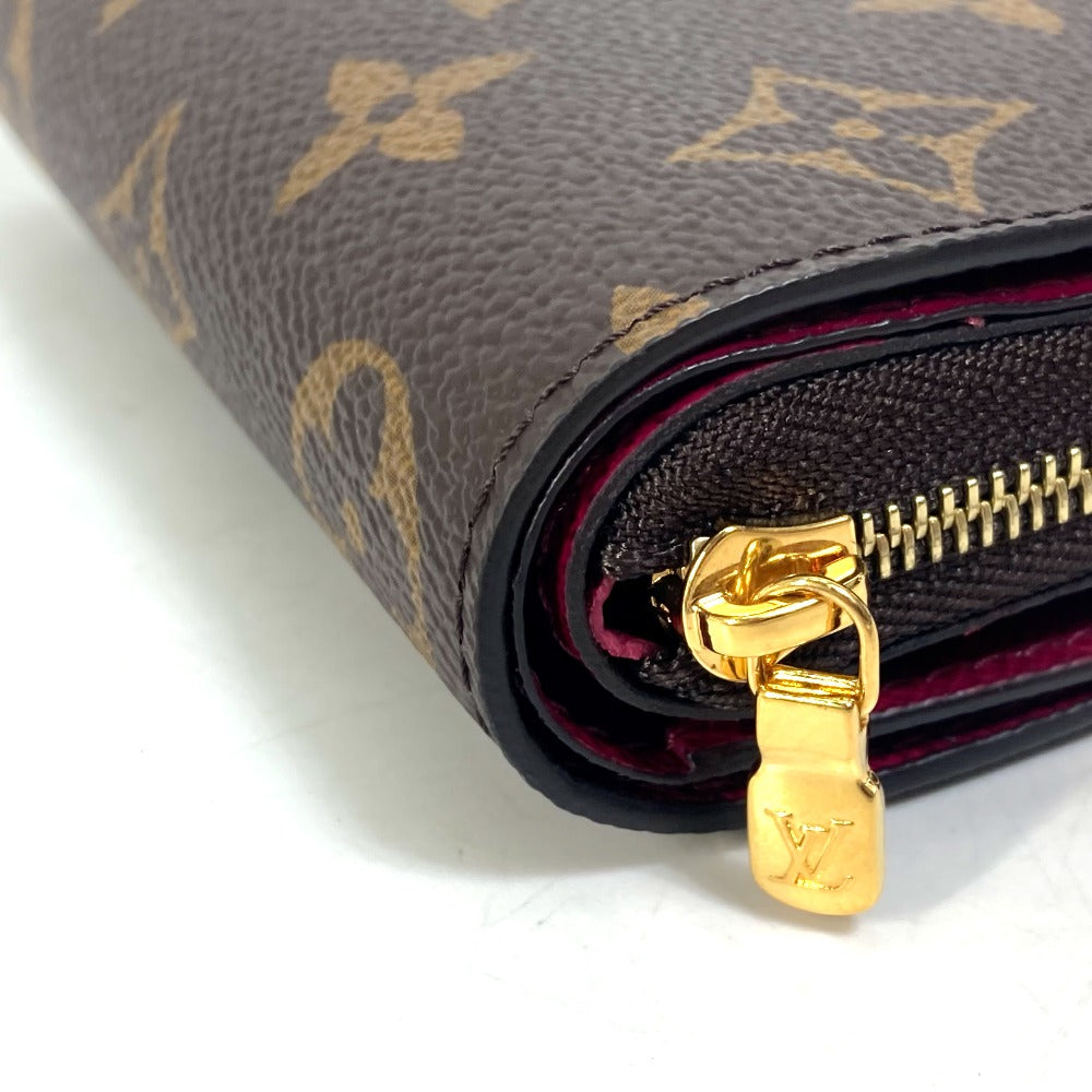 LOUIS VUITTON M82377 モノグラム ポルトフォイユ ルー 2つ折り財布 モノグラムキャンバス レディース フーシャ ブラウン