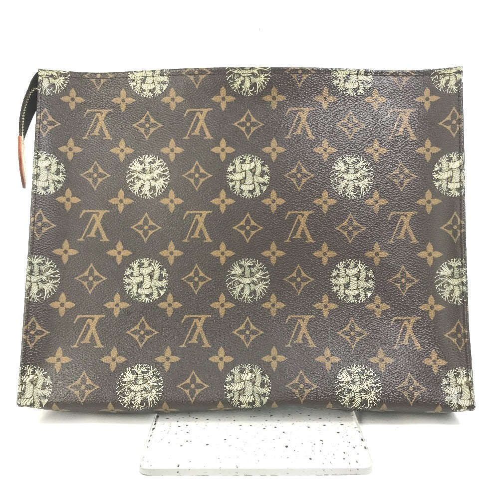 LOUIS VUITTON M41513 Monogram Christopher Nemeth Rope Pochette Voyage Clutch Bag in Monogram Canvas, Brown, for Men