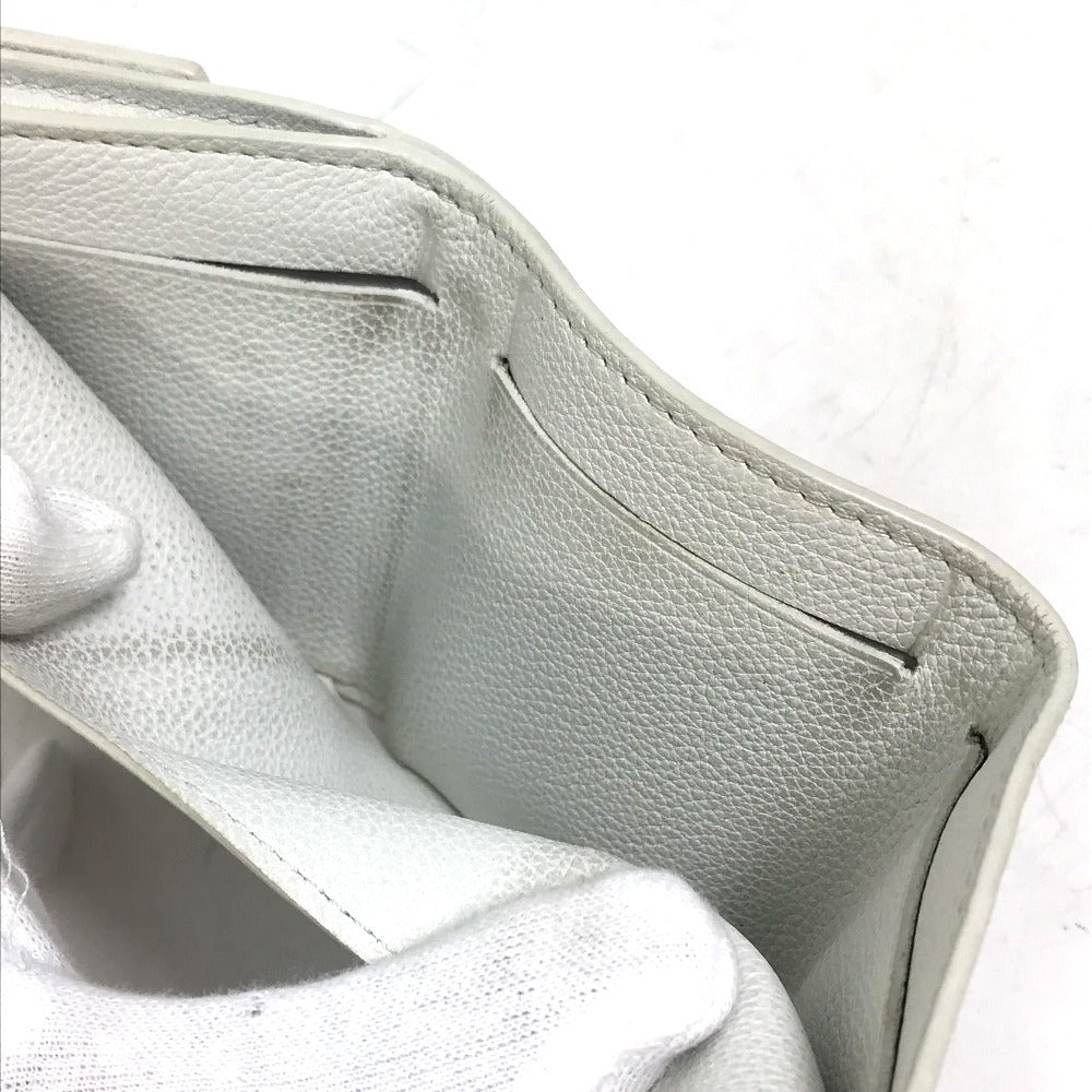 LOUIS VUITTON M68482 Portefeuille Lock Mini Compact Wallet, Tri-fold Leather, Women's, White