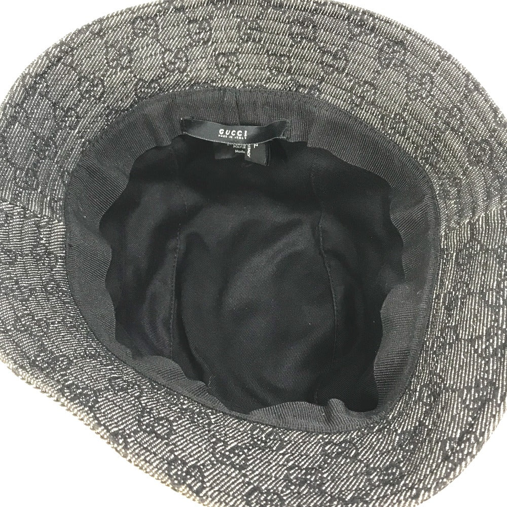 GUCCI GG denim bucket hat in GG canvas, women's, black and gray