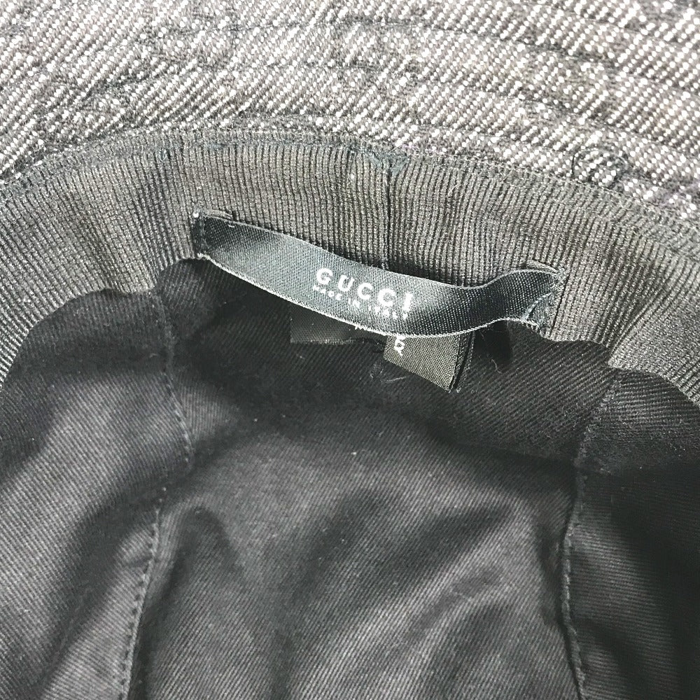 GUCCI GG denim bucket hat in GG canvas, women's, black and gray