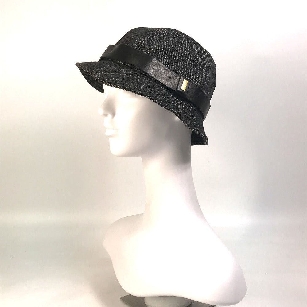 GUCCI GG denim bucket hat in GG canvas, women's, black and gray