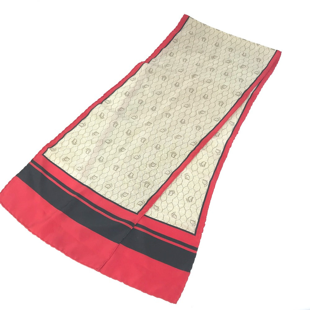 Dior Honeycomb Print Silk Handkerchief Scarf for Women, Beige, Red, and Black