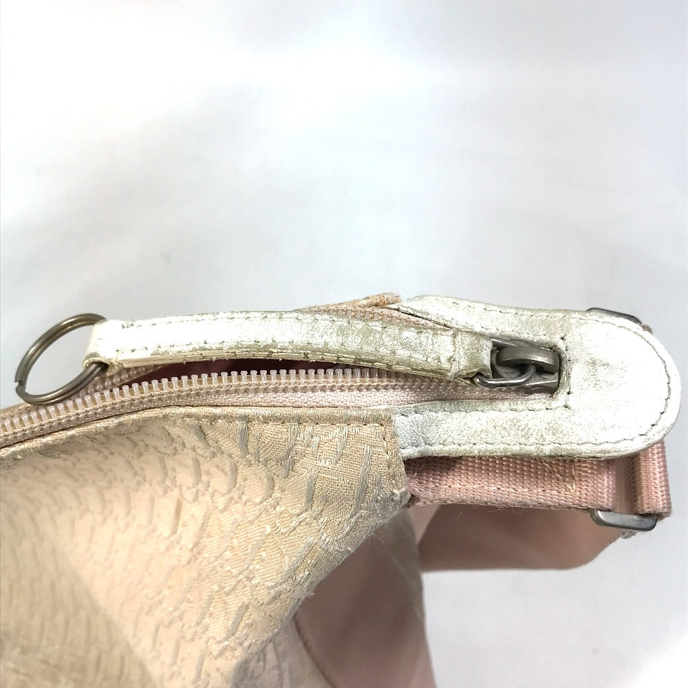 Dior トロッター カバン 斜め掛け ショルダーバッグ キャンバス レディース ピンク×ホワイト