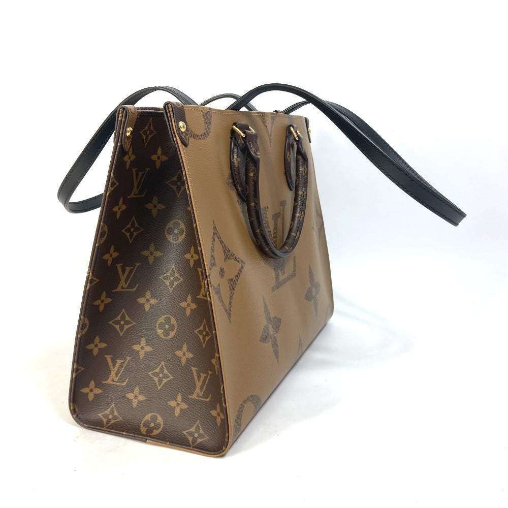 LOUIS VUITTON M45321 モノグラムジャイアント オンザゴーMM カバン 2WAY ショルダーバッグ 肩掛け トートバッグ モノグラムジャイアントキャンバス レディース ブラウン - brandshop-reference